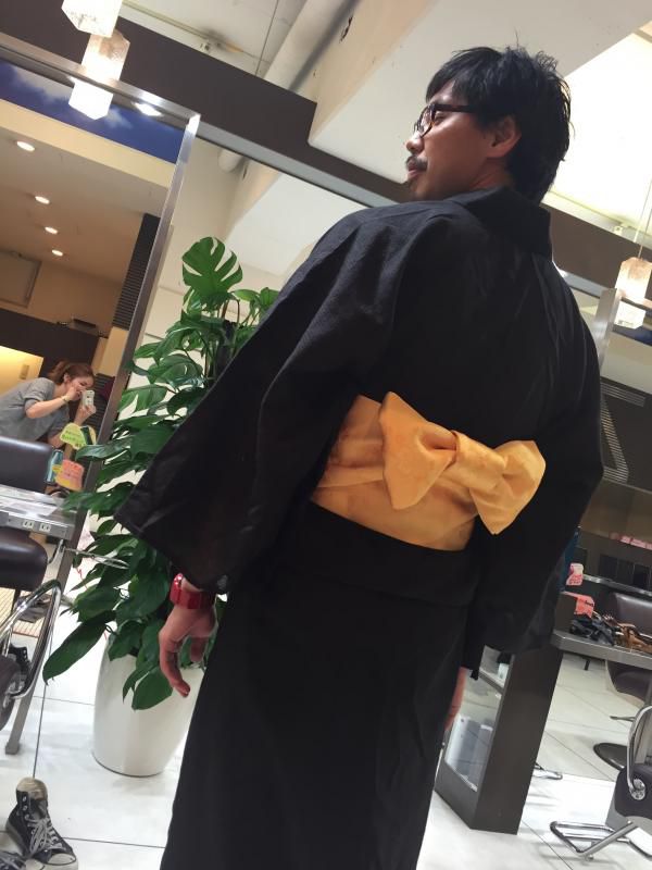 浴衣の着付け。