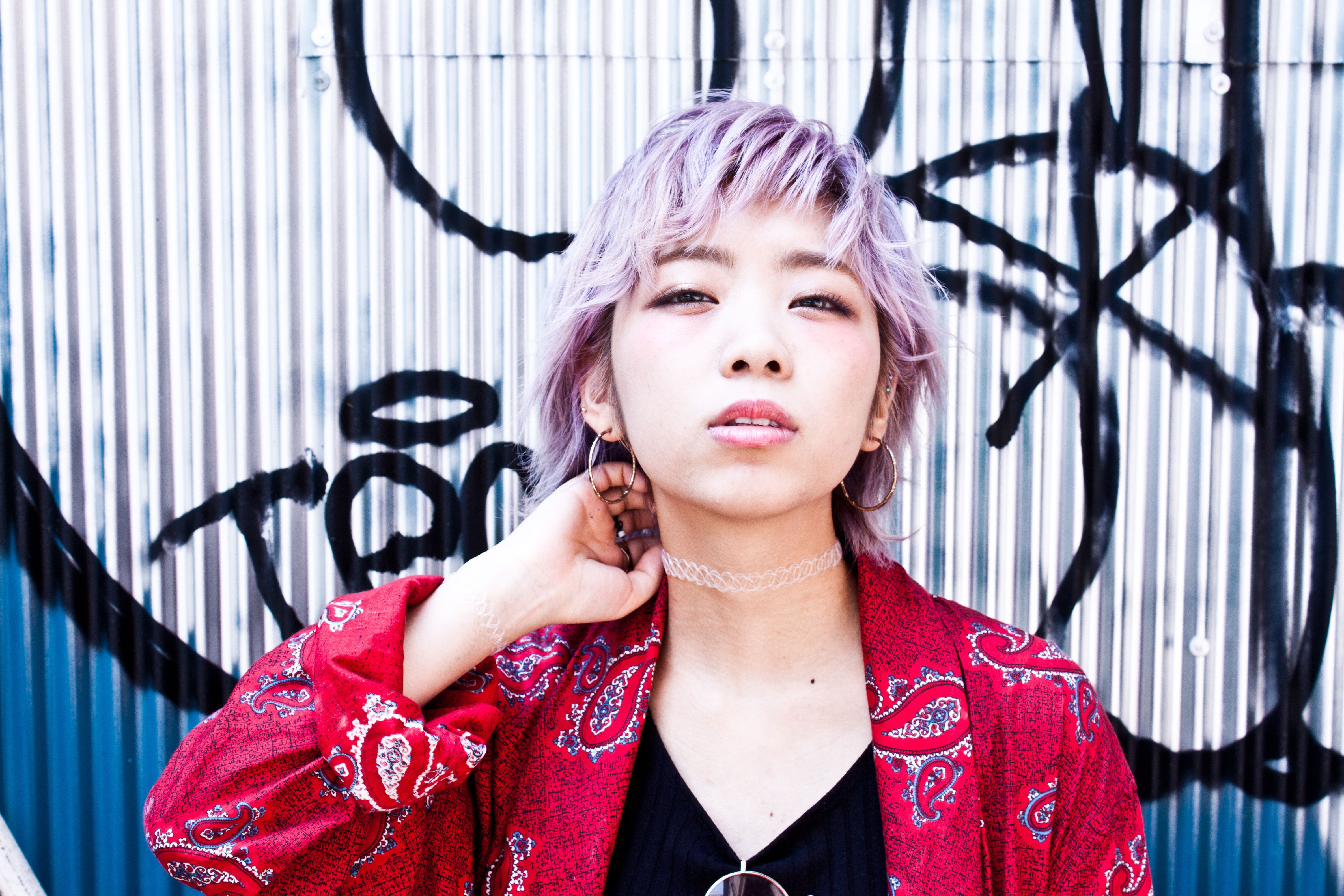 ホワイトピンクパープルヘアー♪